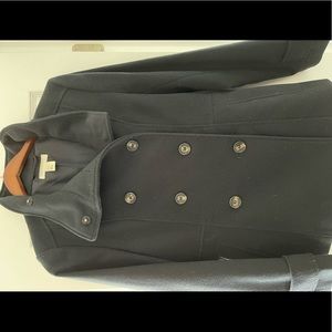 Blue pea coat H&M